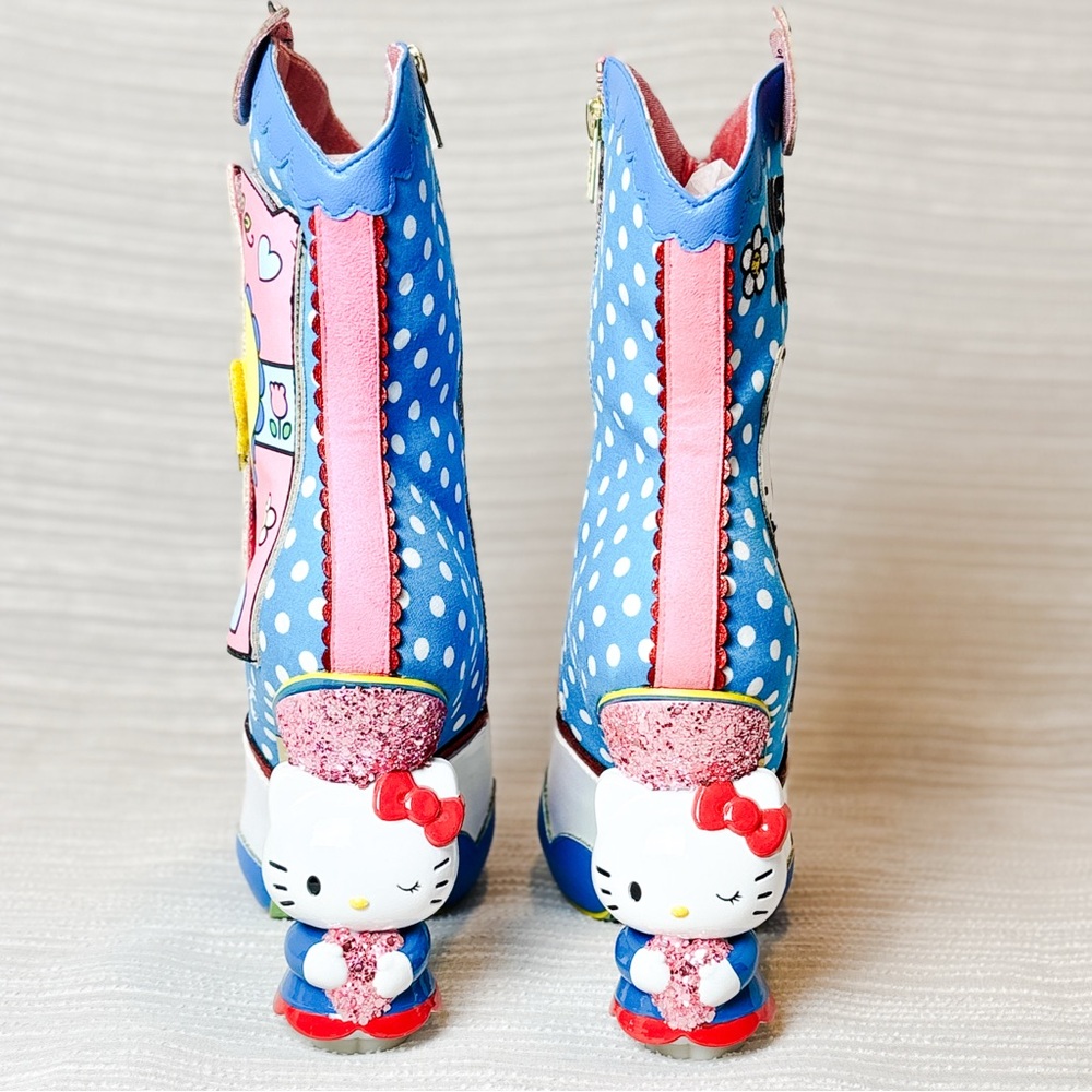 Irregular Choice Hello Kitty Dress Up Character Heel Boots Size 39 Rare Collab - Picture 6 of 10